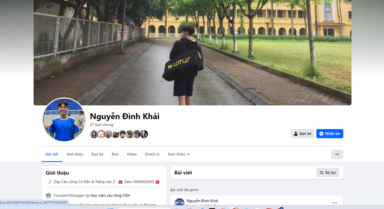  Trang facebook cá nhân của Nguyễn Đình Khải