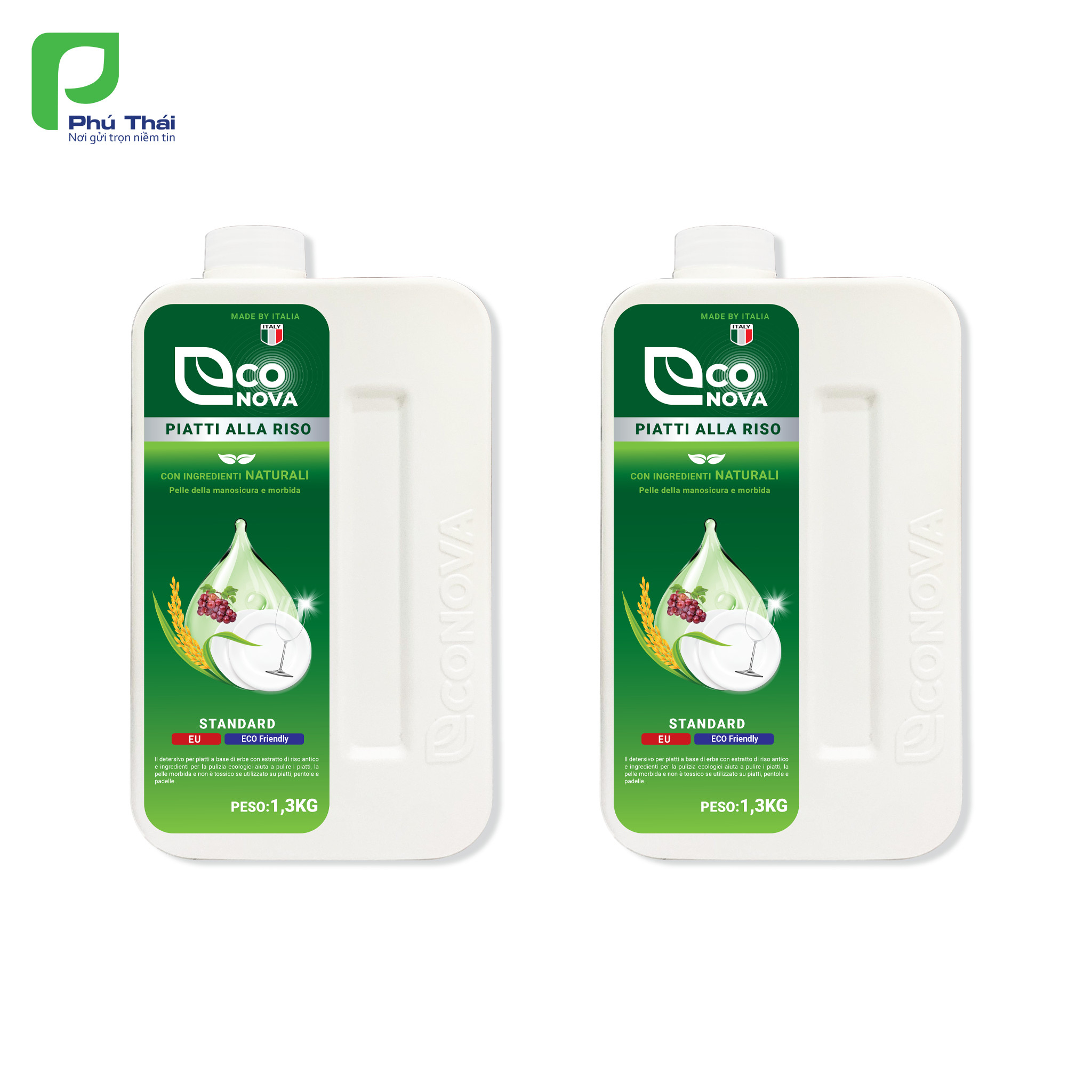 Combo 2 chai nước rửa chén gạo Econova (1.3kg x 2)