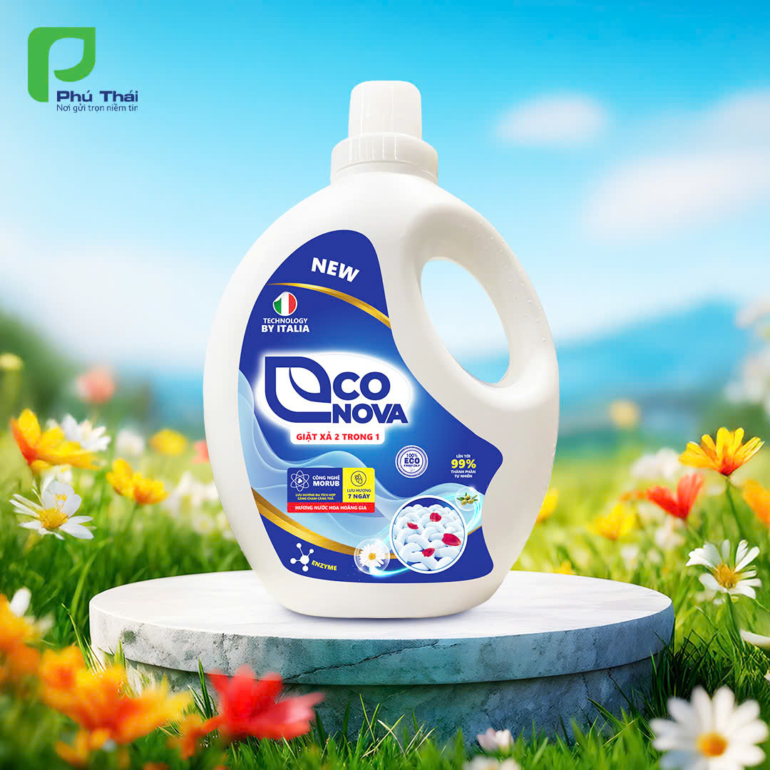 Nước giặt xả 2in1 hương nước hoa hoàng gia Econova 3,65kg