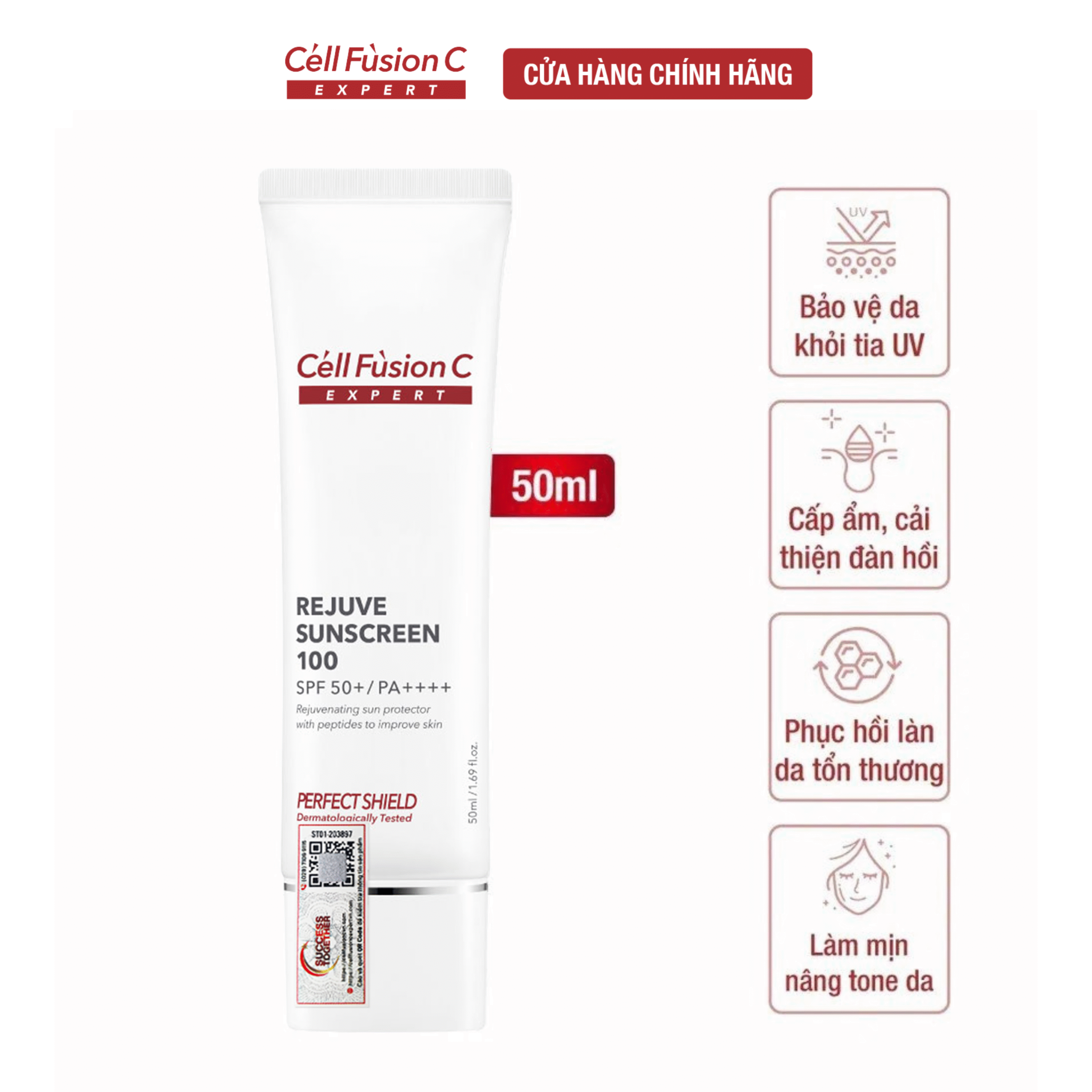Kem Chống Nắng Bảo Vệ, Tái Tạo Da Cell Fusion C Expert Rejuve Sunscreen 100 SPF50+/ PA++++ 50ML