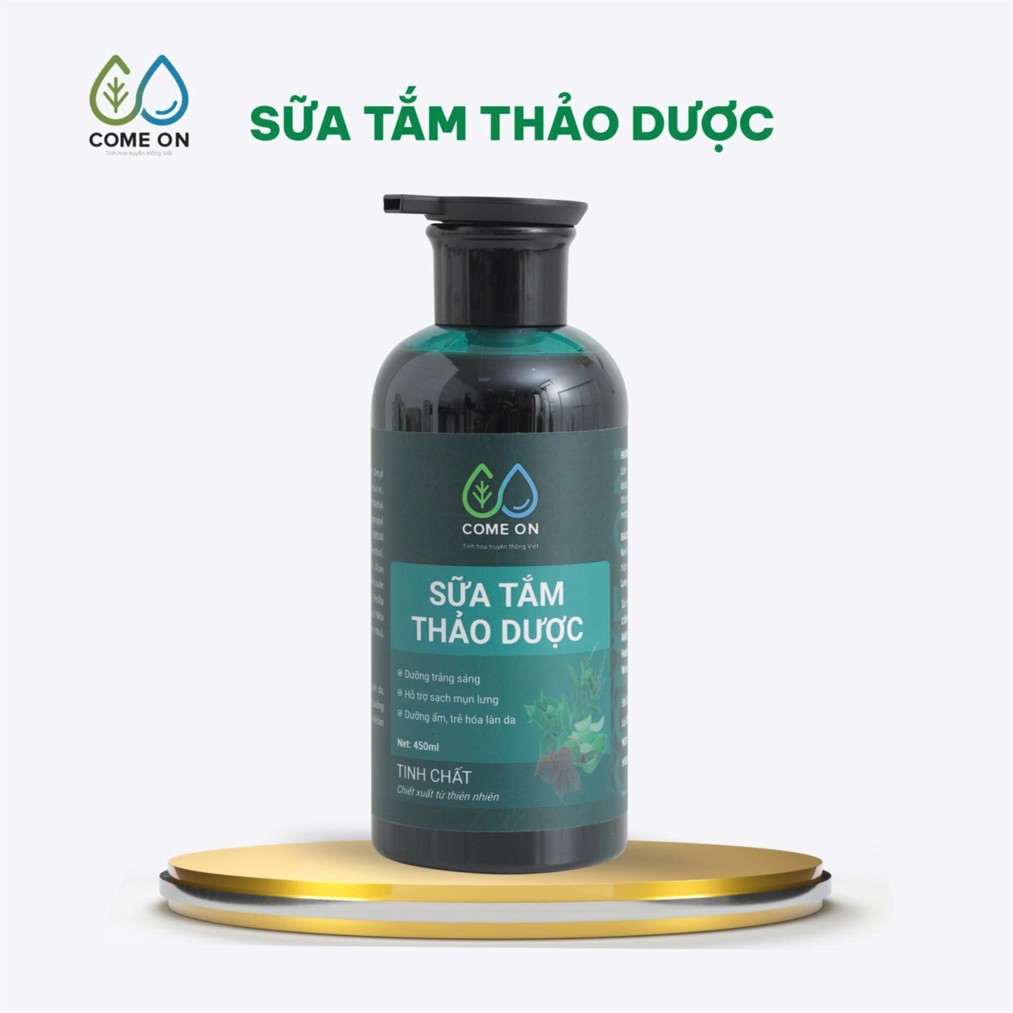 Sữa tắm thảo dược COME ON cấp ẩm, dưỡng da, sạch mụn lưng 500ml