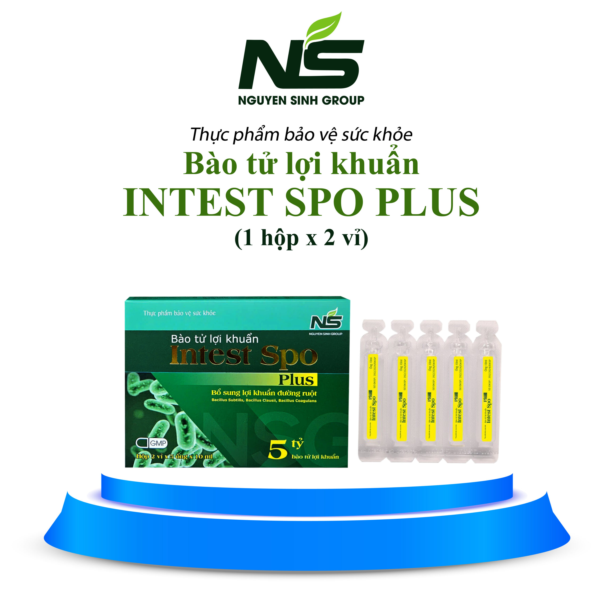 Thực phẩm bảo vệ sức khỏe bào tử lợi khuẩn Intest Spo Plus hỗ trợ tiêu hoá (hộp 2 vỉ)