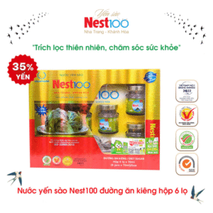 Nước Yến sào Nest100 – Đường ăn kiêng (6 lọ + túi)