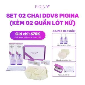 Set 02 chai Dung dịch vệ sinh Pigina 150ml - Pigina Lacto Intimate Wash (kèm 02 quần lót nữ)