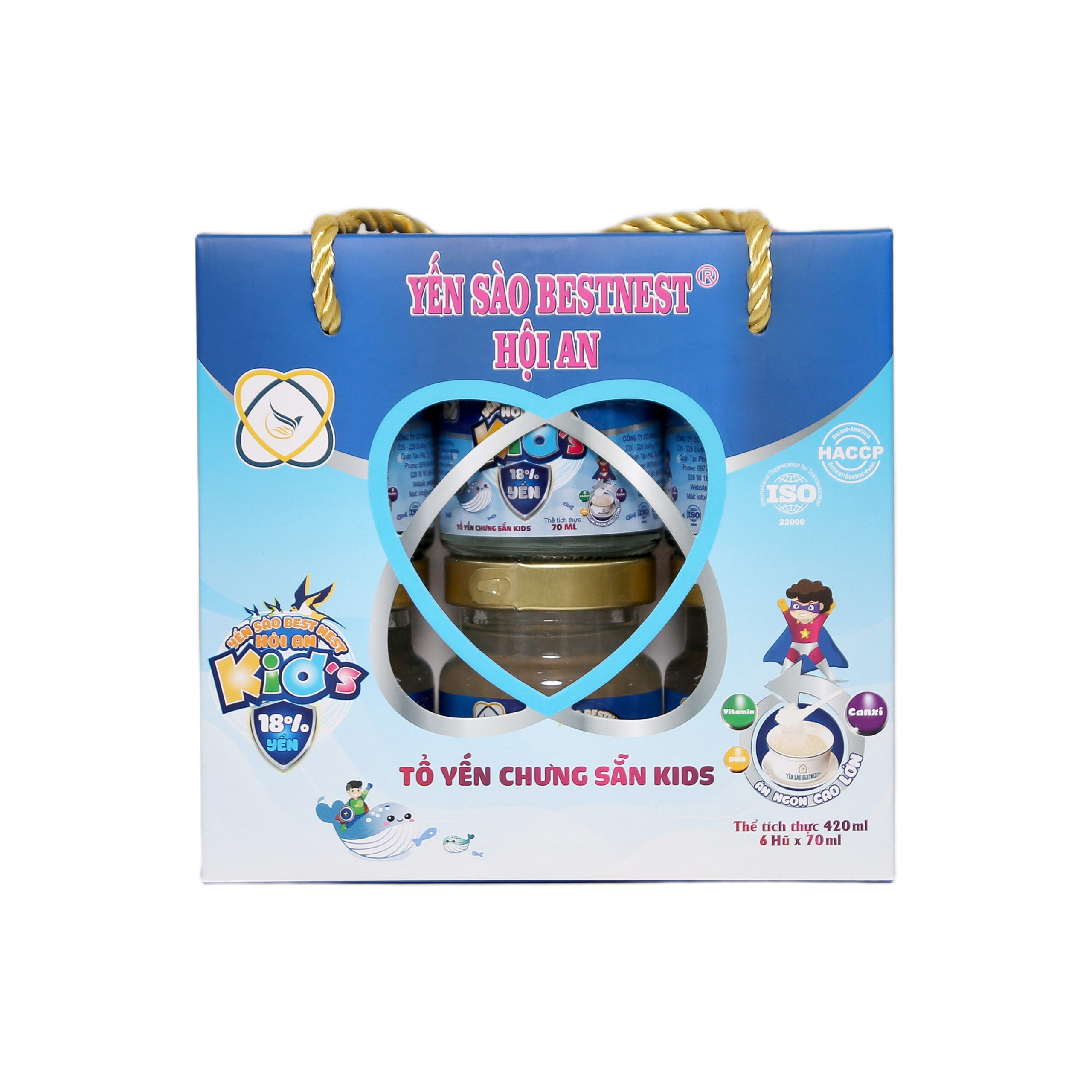 Hộp 6 hũ Tổ yến chưng sẵn BESTNEST HỘI AN 18% Kid