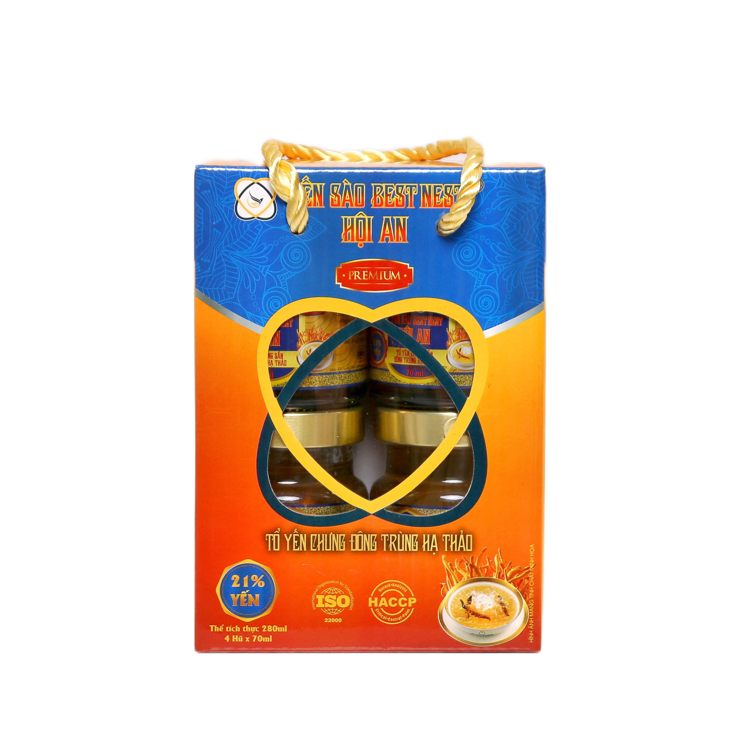 Hộp 4 hũ Yến Sào BESTNEST HỘI AN Premium 21% Đông trùng hạ thảo