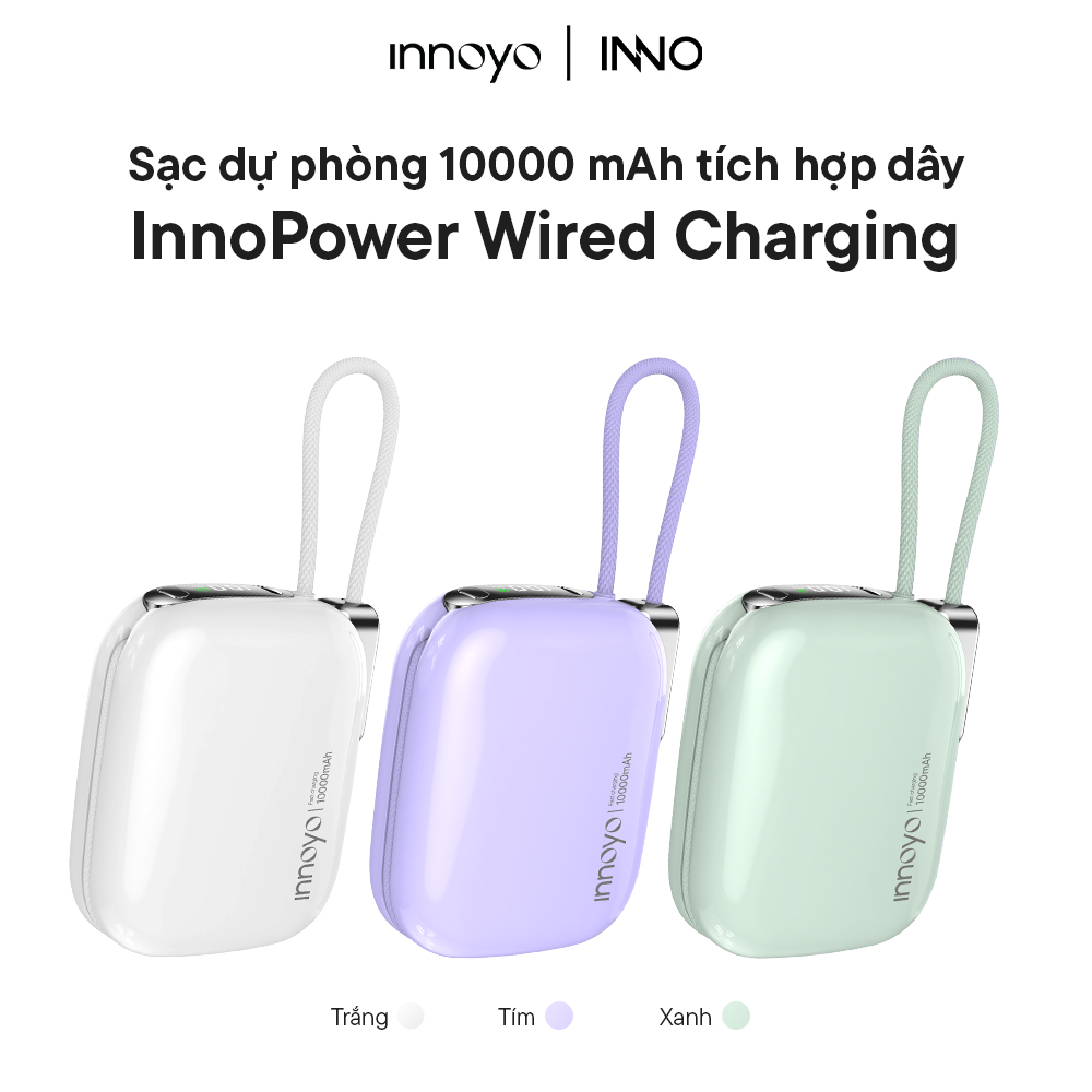 Sạc dự phòng tích hợp dây InnoPower Wired Charging 10000mAh
