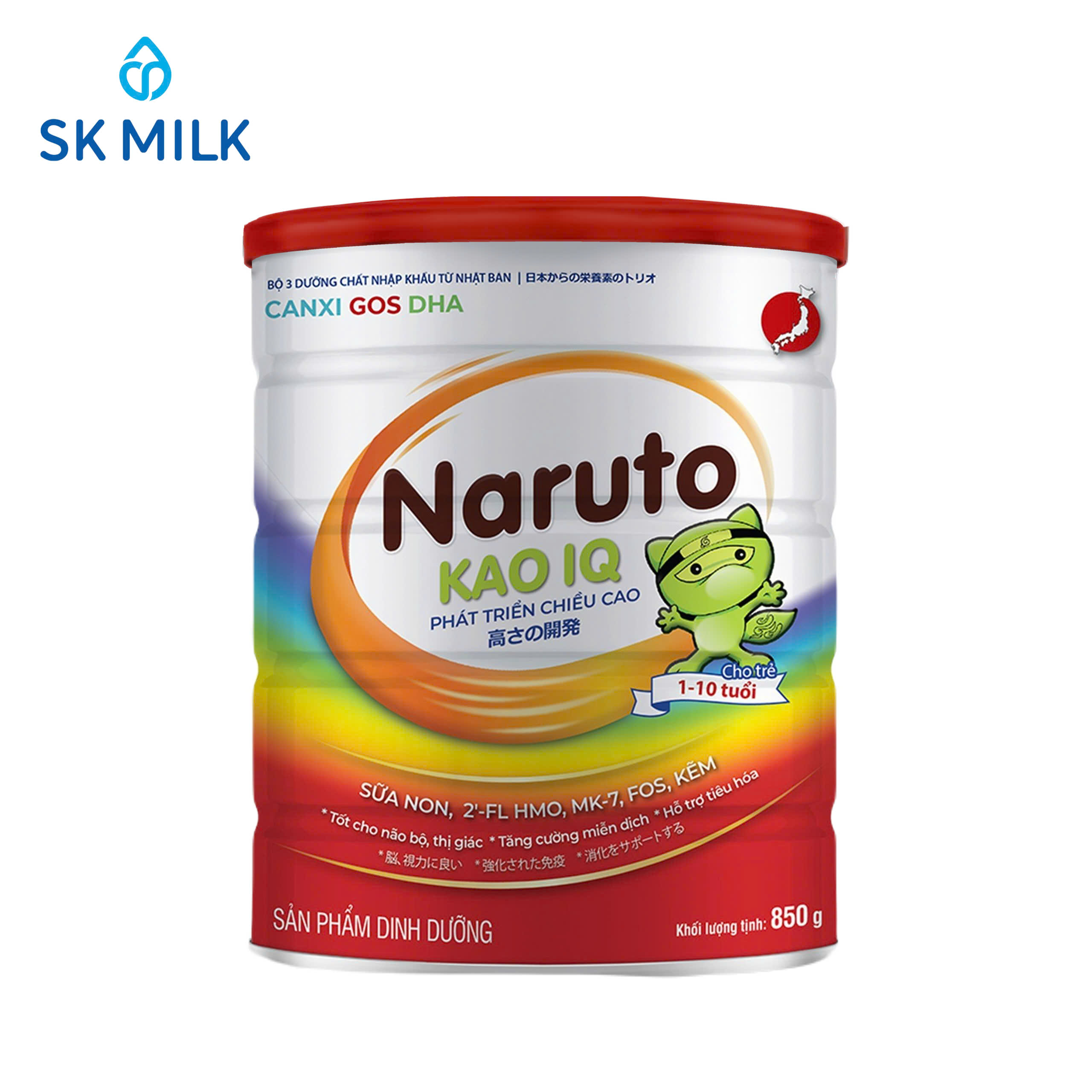 Naruto Kao IQ – Dinh dưỡng cho trẻ 1-10 tuổi, hỗ trợ miễn dịch, phát triển chiều cao & trí não 850g