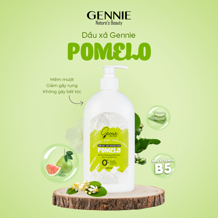 Dầu xã Gennie Natural Care tinh dầu Bưởi dành cho tóc khô và dễ gãy 400ml