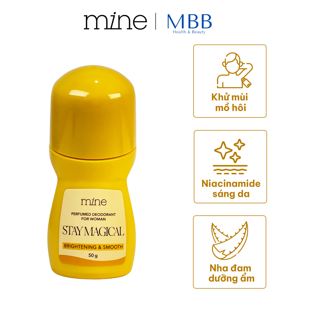 Lăn khử mùi nữ hương nước hoa Mine Stay Magical 50g