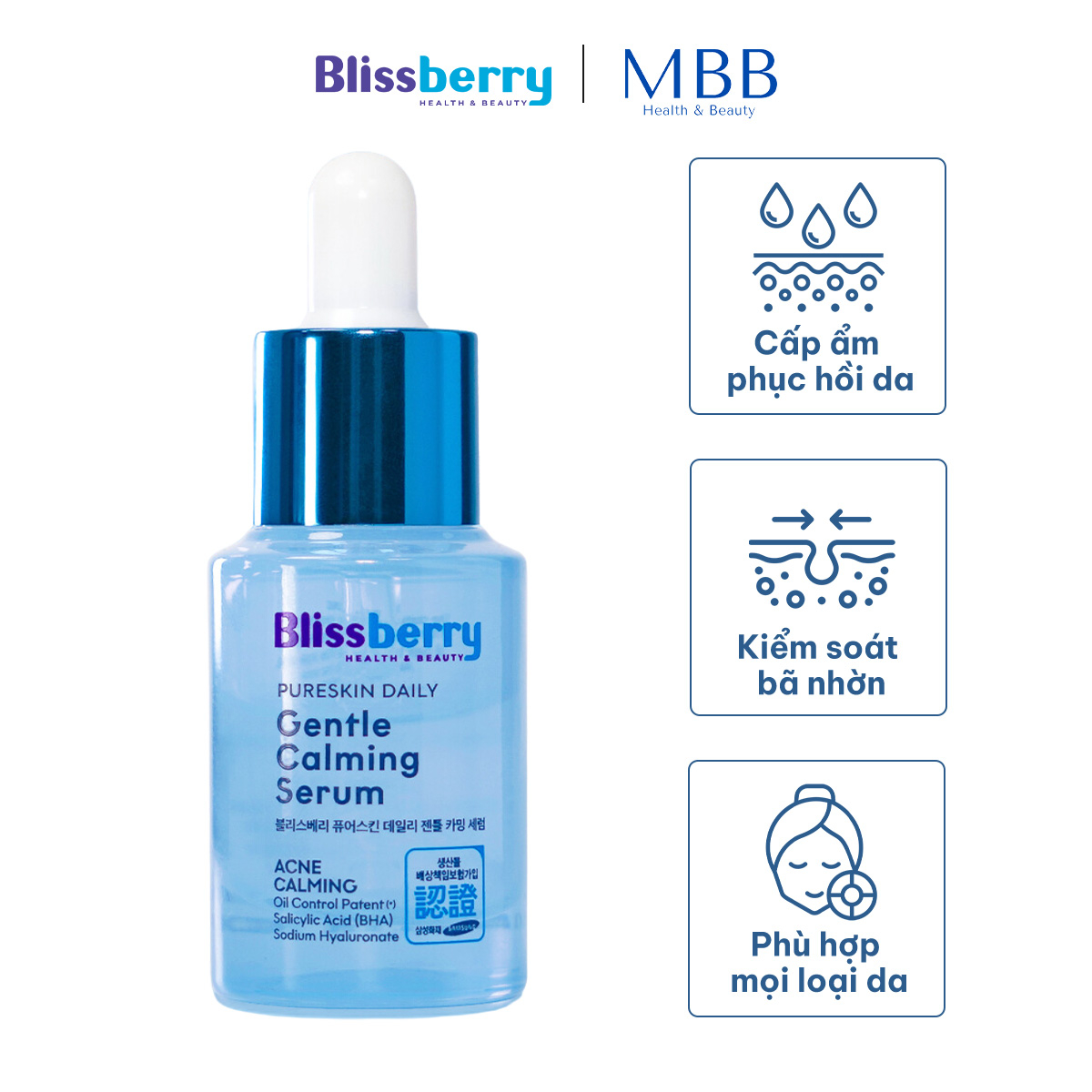 Serum BHA cấp ẩm kiềm dầu Blissberry 15ml
