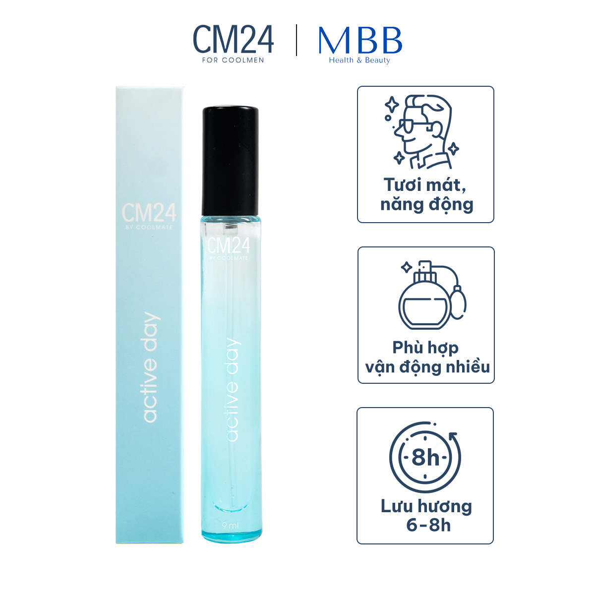 Nước hoa nam CM24 Active Day lưu hương 6-8h 9ml