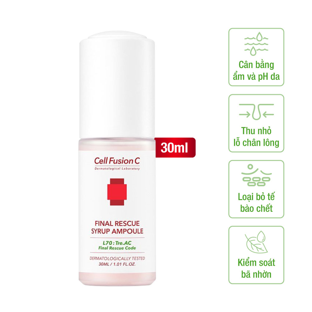 Tinh chất chăm sóc da nhờn mụn 30ml - Cell Fusion C Tre.Ac Final Rescue Syrup Ampoule