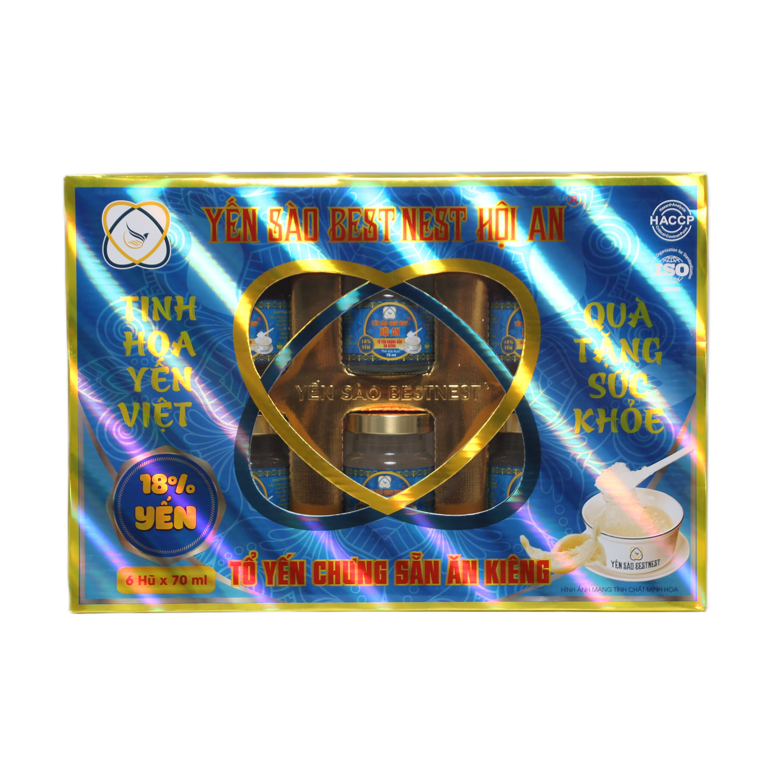 Lốc 6 hũ Tổ yến chưng sẵn BESTNEST HỘI AN 18% Ăn Kiêng