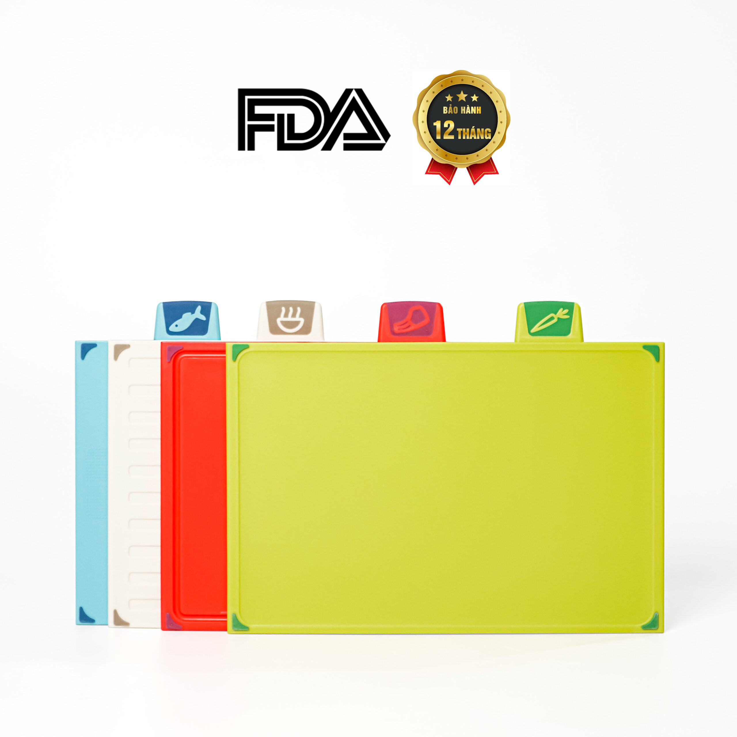 Bộ 4 thớt nhựa cao cấp KÜCHEN (FDA) KU CB4025