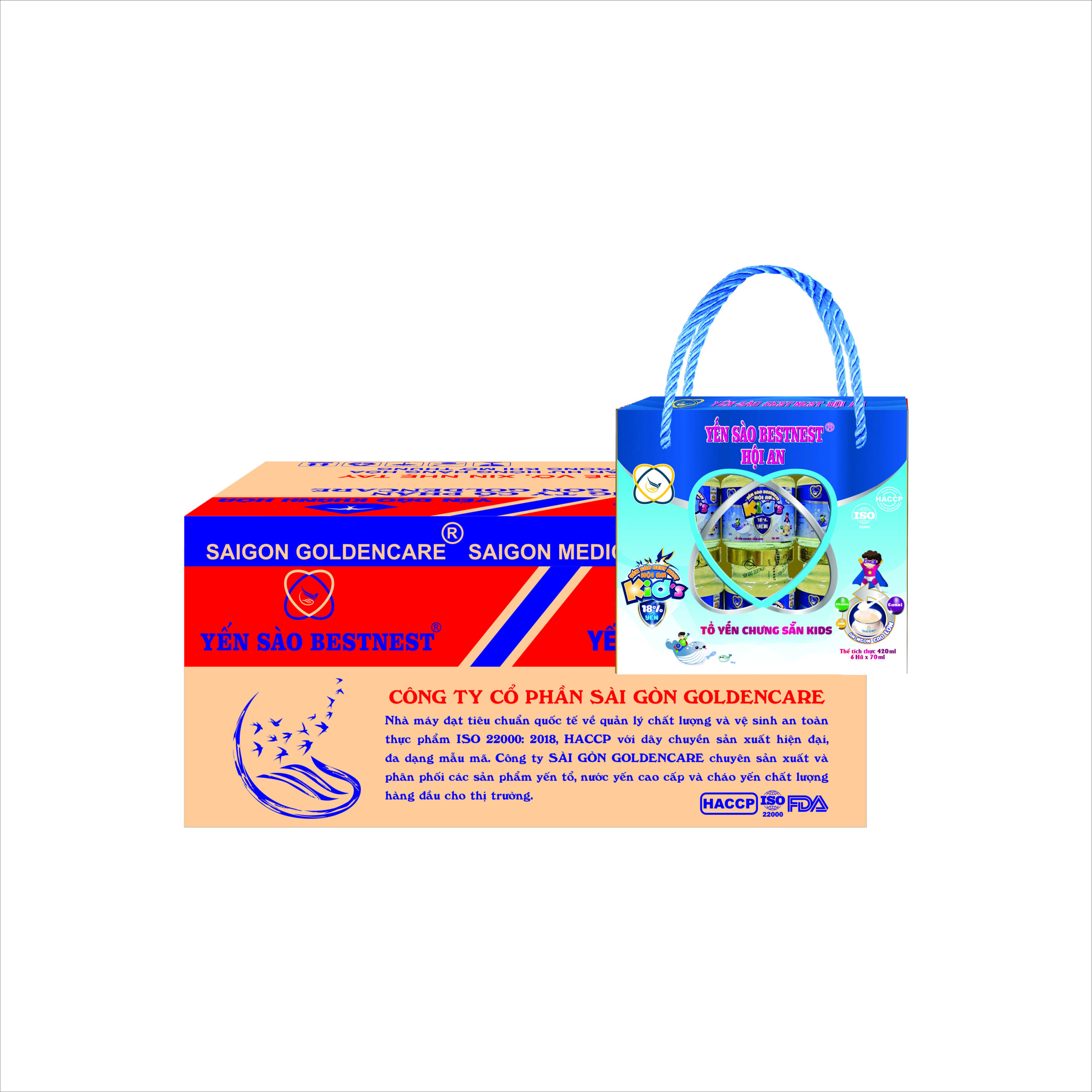 Thùng 10 Hộp 6 hũ Tổ yến chưng sẵn BESTNEST HỘI AN 18% Kid