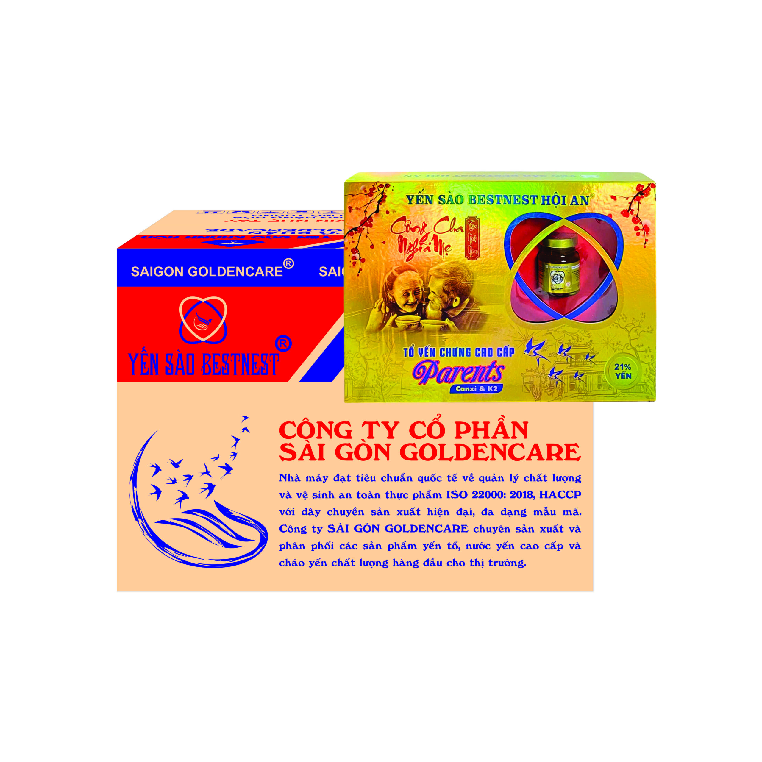Thùng 8 Hộp Tổ yến chưng sẵn YẾN SÀO BESTNEST HỘI AN PARENTS 21% - Hộp cứng 8 hũ