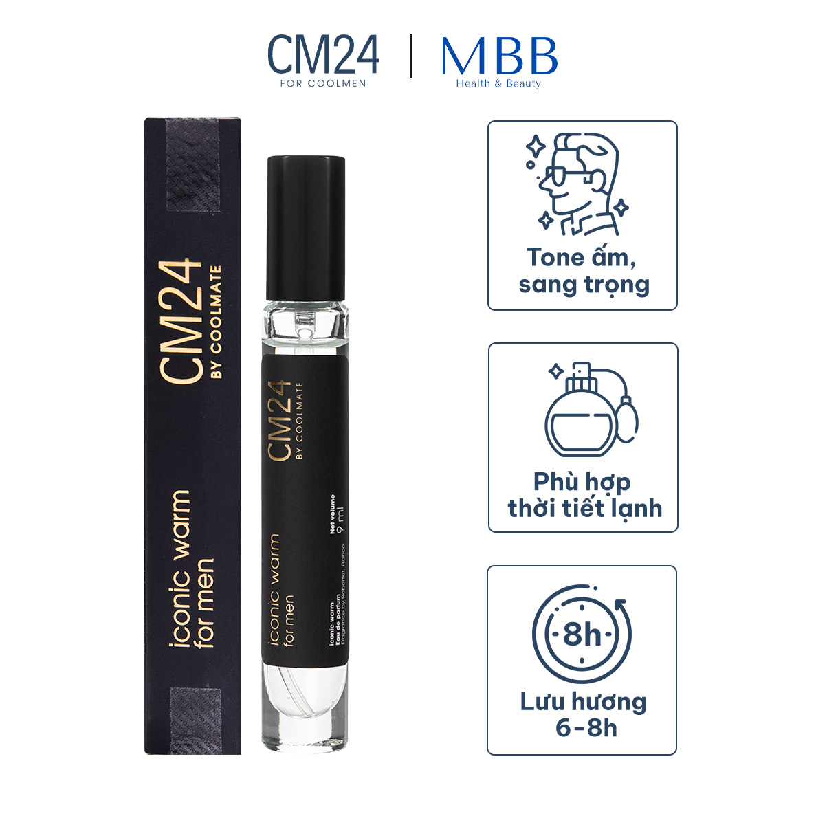 Nước hoa nam CM24 Iconic Warm lưu hương 6-8h 9ml