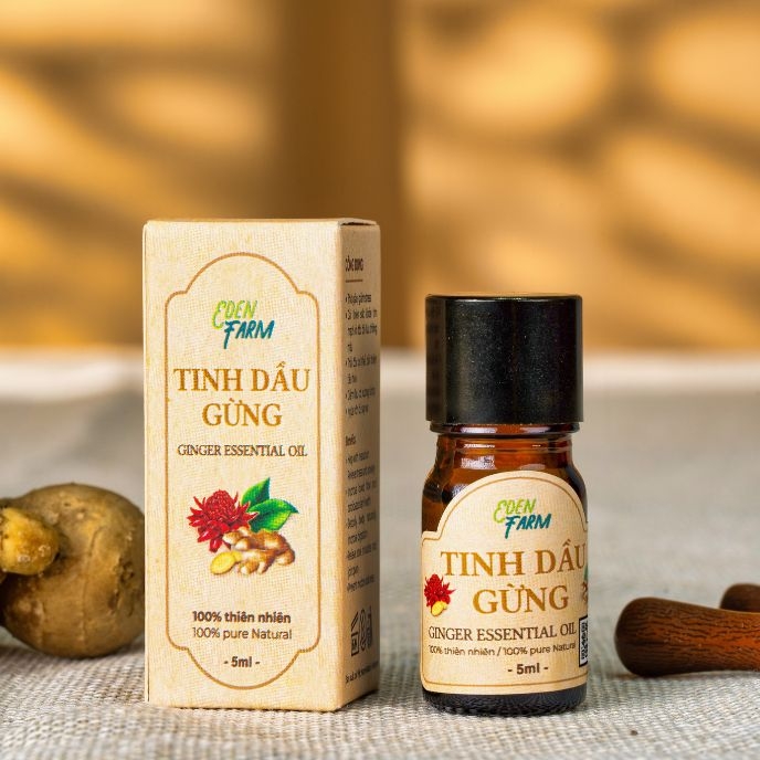 Tinh dầu gừng nguyên chất 5ml Eden Farm hỗ trợ hô hấp, thư giãn tinh thần