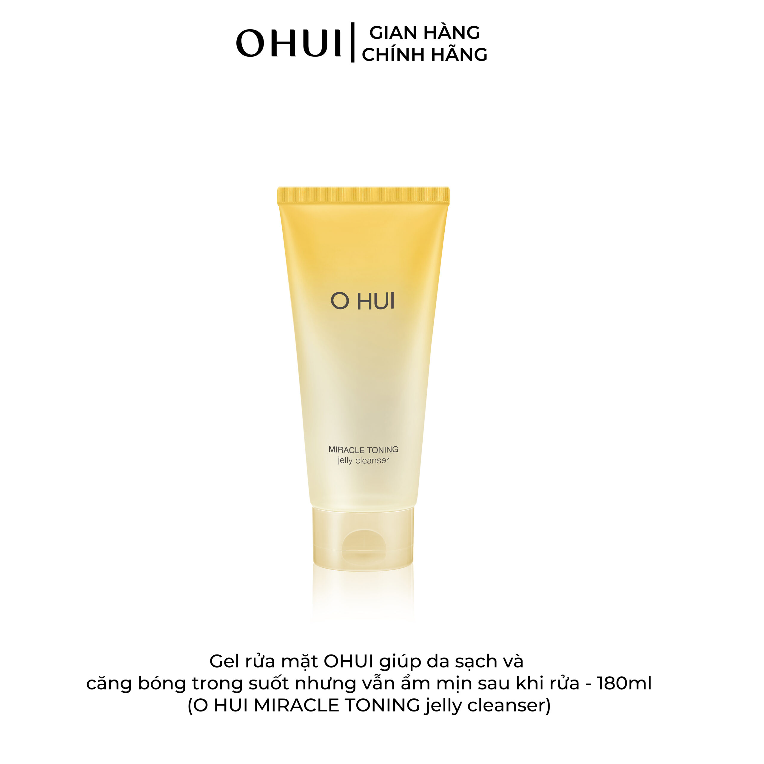 Gel rửa mặt OHUI giúp da sạch và căng bóng trong suốt nhưng vẫn ẩm mịn sau khi rửa - 180ml