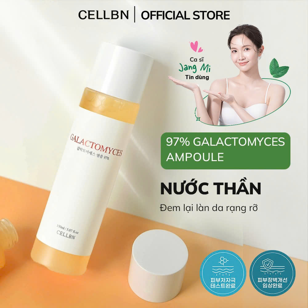 Nước Thần Galactomyces Ampoule CELLBN Thu Nhỏ Chân Lông, Kiểm Soát Dầu, Da Mịn Sáng Hơn 150ml