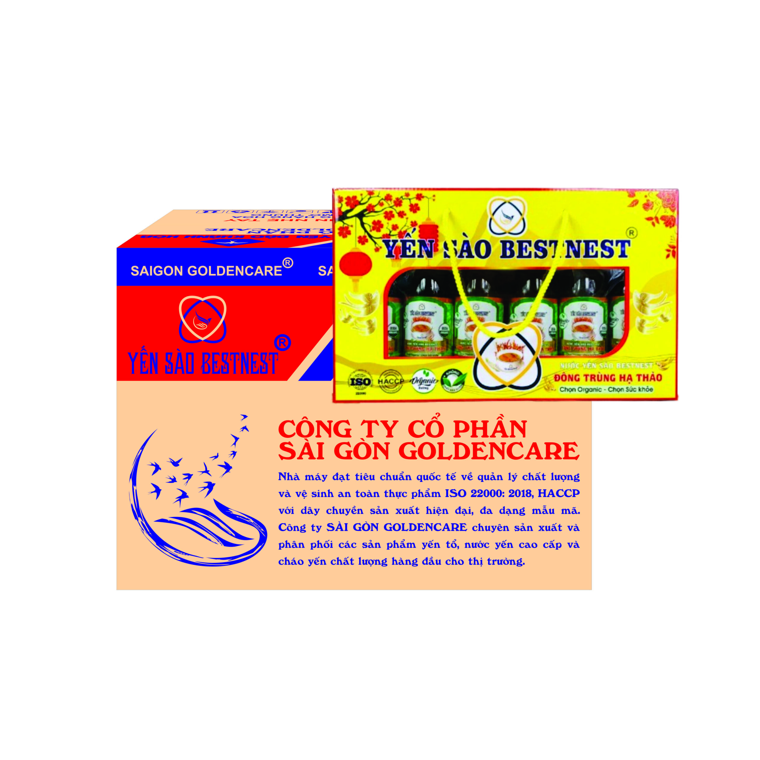 Thùng 10 HỘP 6 CHAI NƯỚC YẾN SÀO BESTNEST ĐÔNG TRÙNG HẠ THẢO 180ml