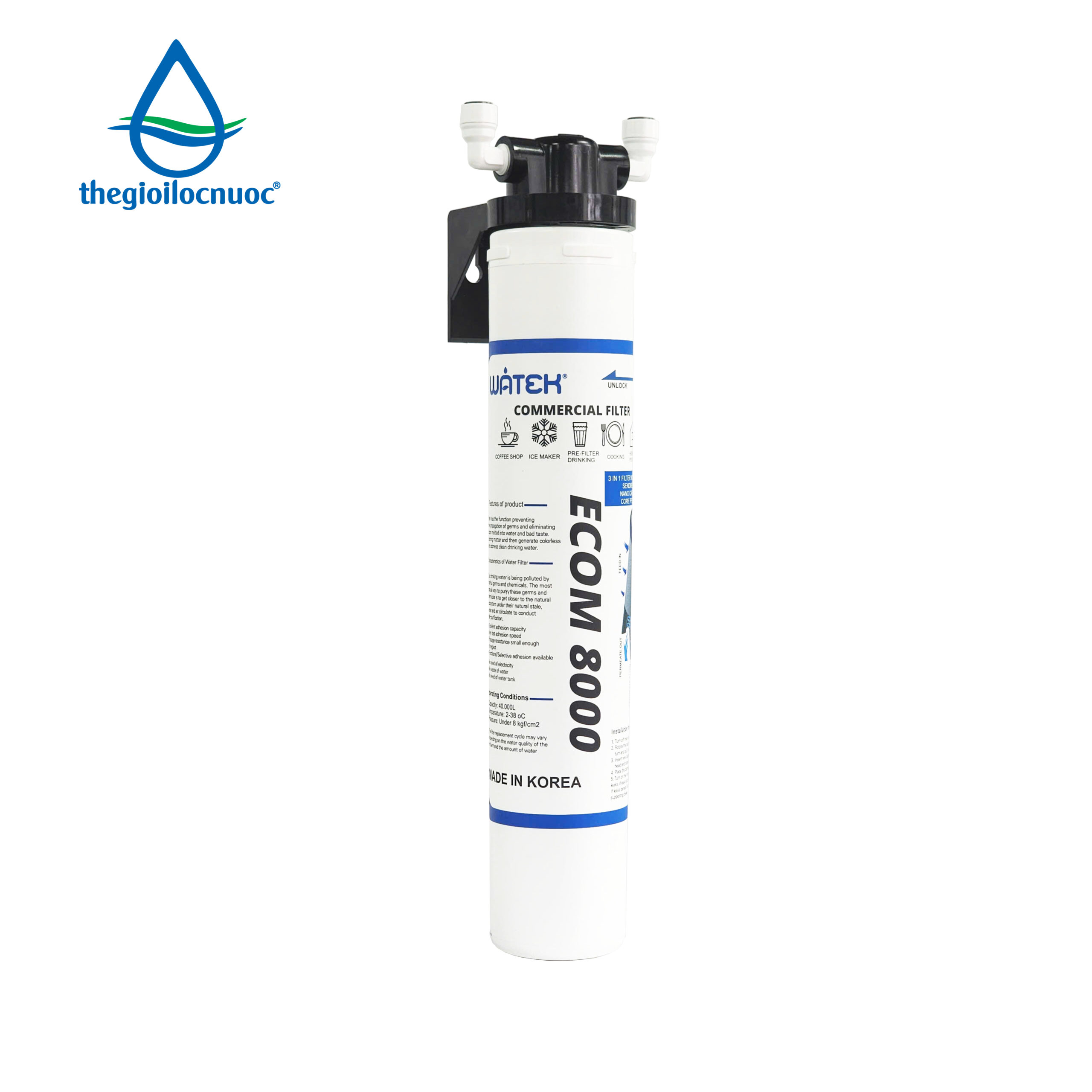 Bộ lọc nước thương mại Watek, model ECOM8000