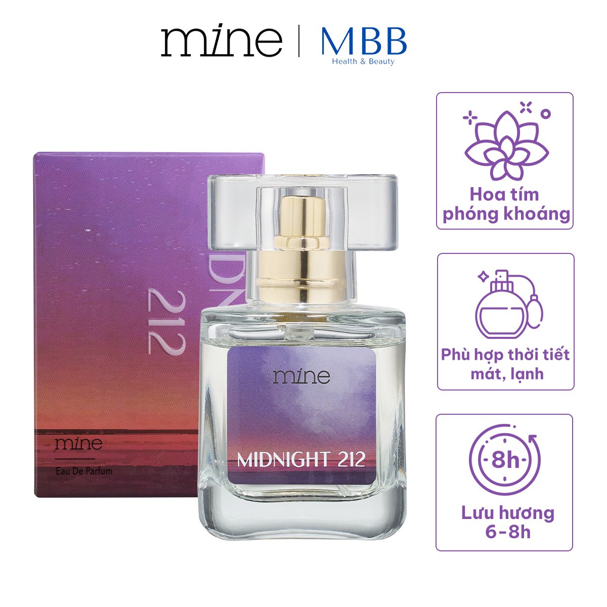 Nước hoa nữ Mine Midnight lưu hương 6-8h 30ml
