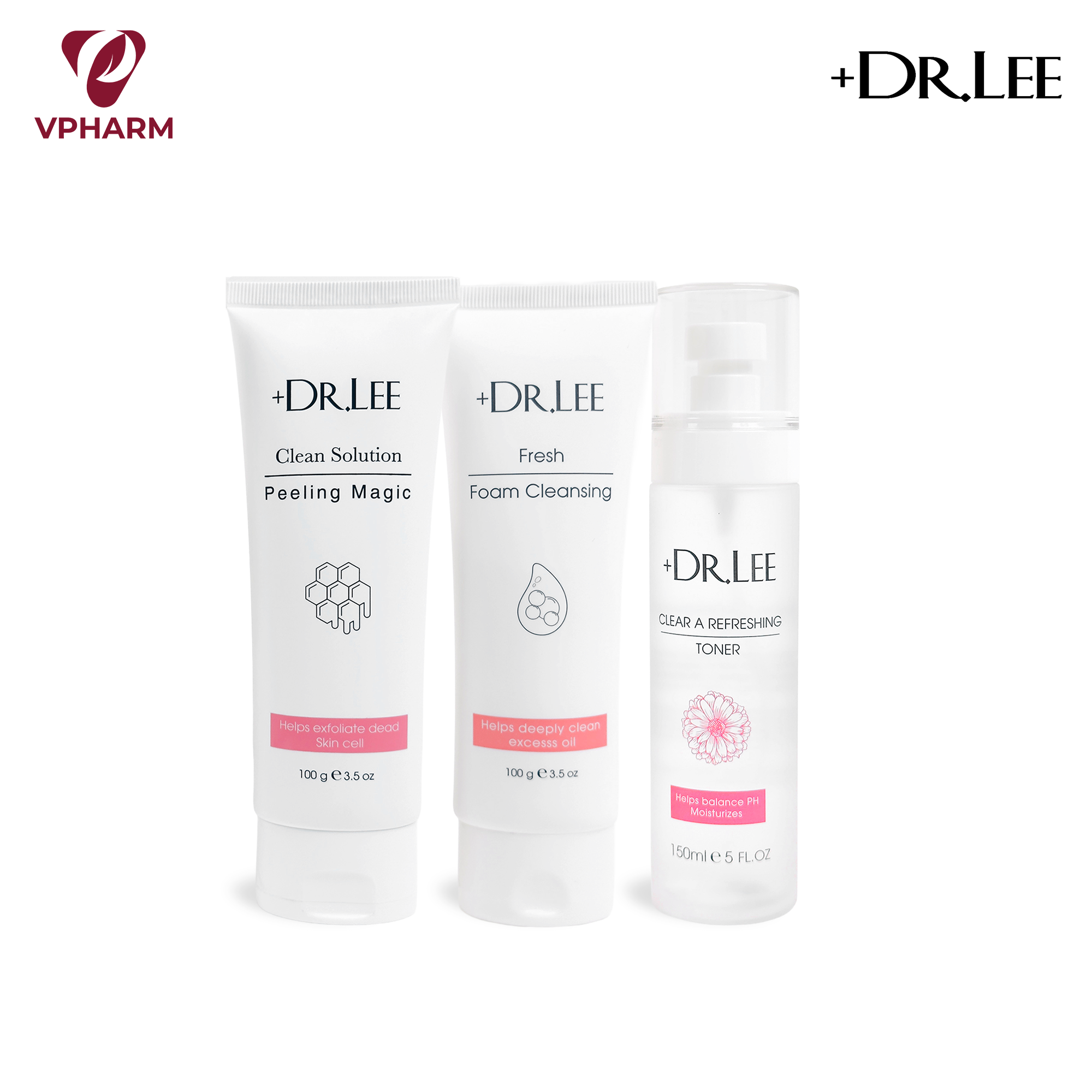 Bộ sản phẩm hỗ trợ làm sạch da cơ bản +Dr.lee
