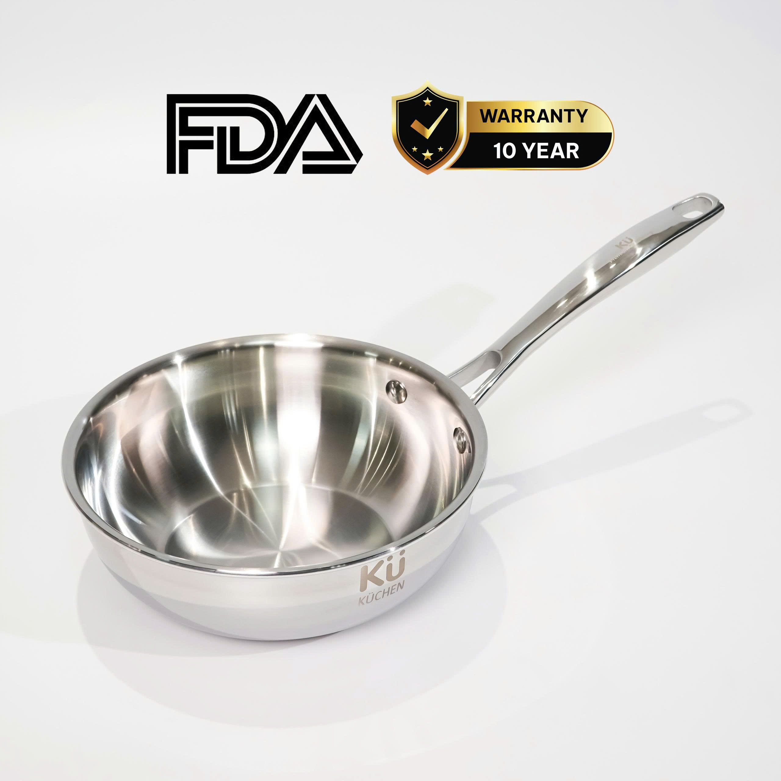 Chảo inox 316 20cm lòng sâu cao cấp KUCHEN KU W201316