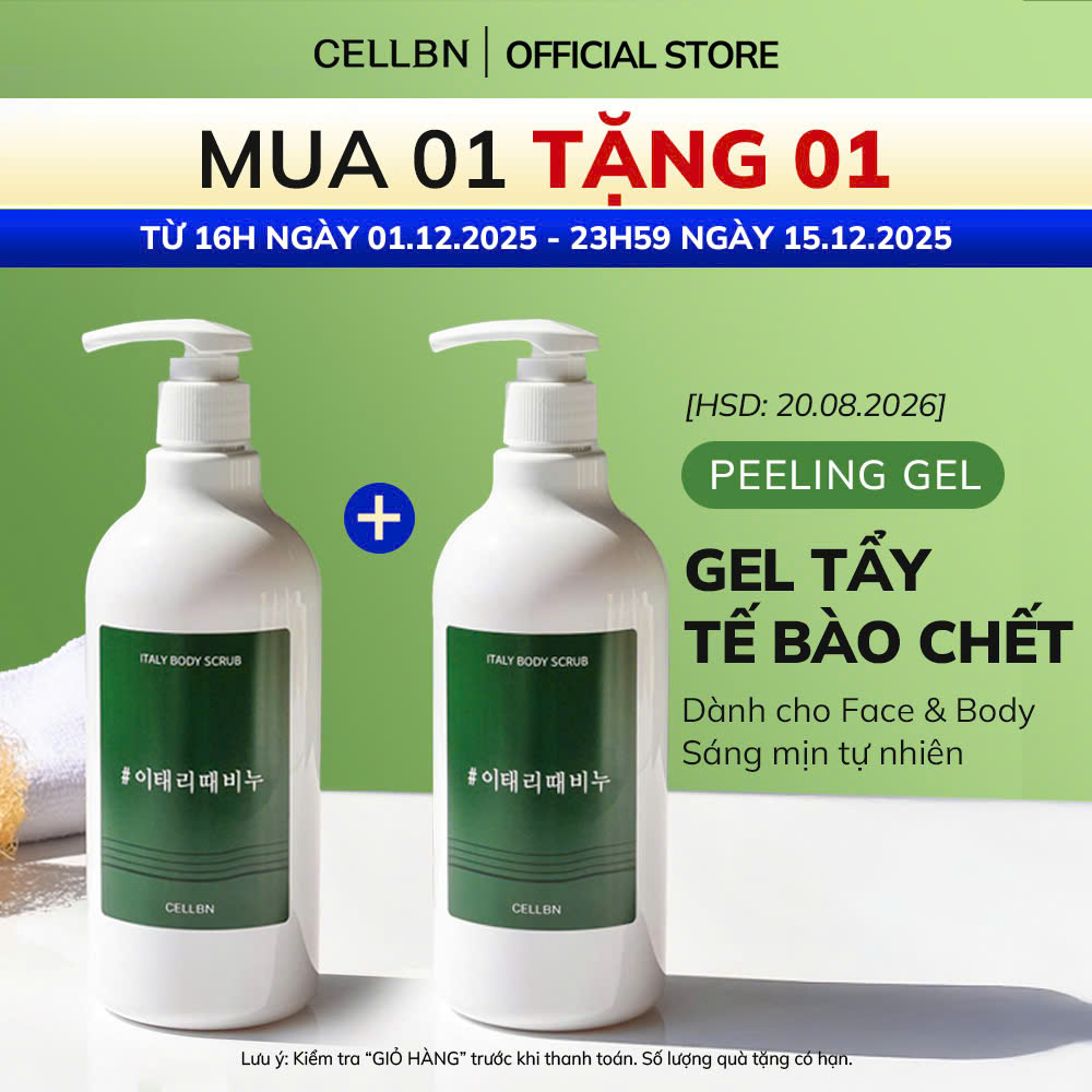 Gel tẩy tế bào chết dịu nhẹ cho Face & Body CELLBN Tẩy da chết, làm sáng và mịn da 500ml