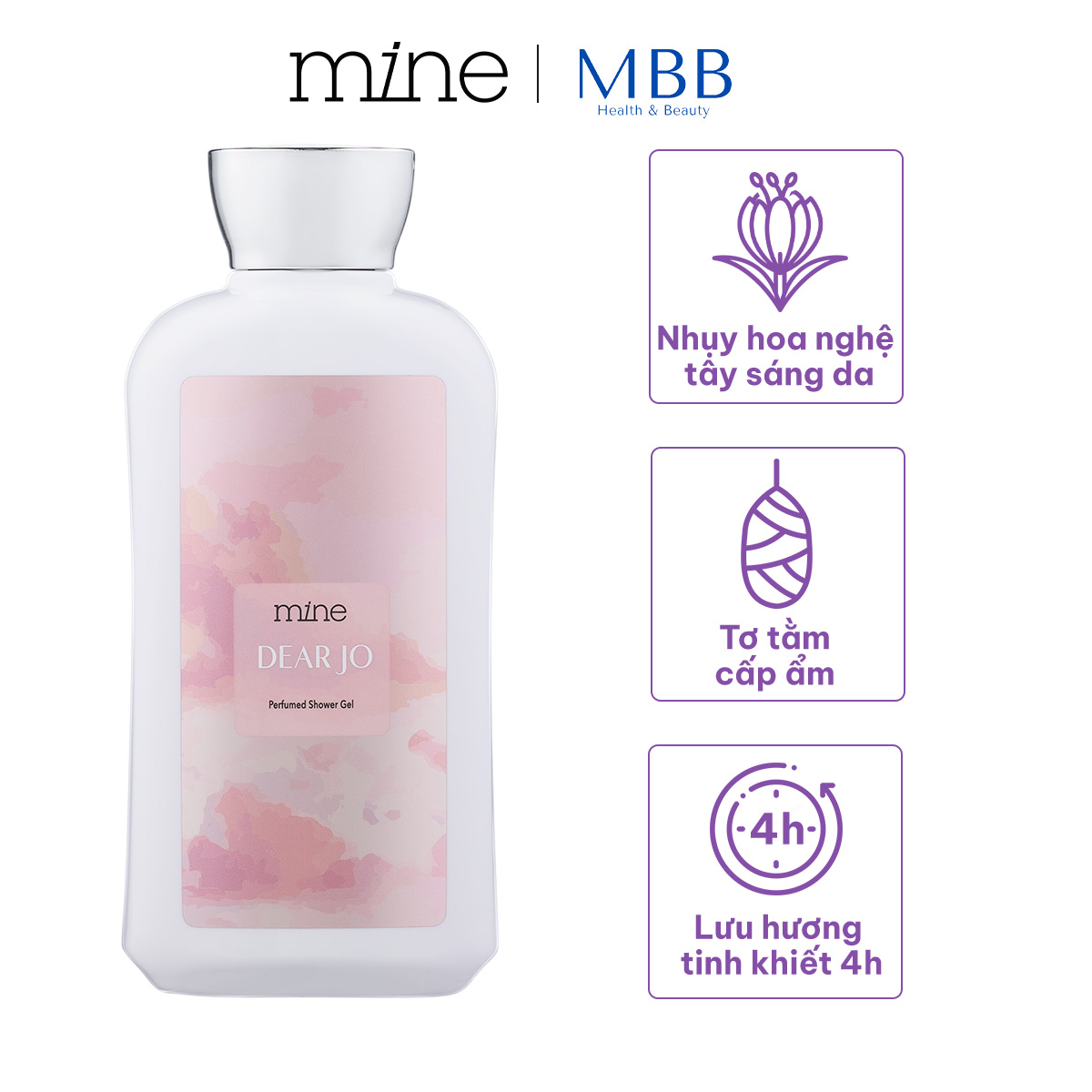 Sữa tắm dưỡng ẩm nước hoa Mine Dear Jo 470g