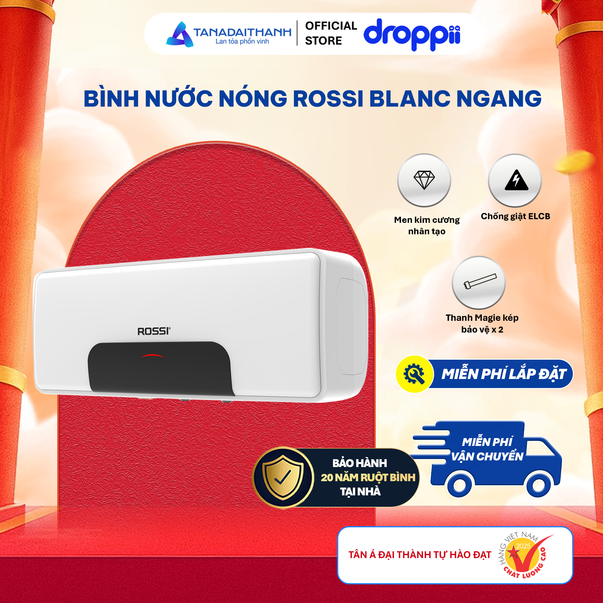 Bình nước nóng ROSSI BLANC RBC 20LSL