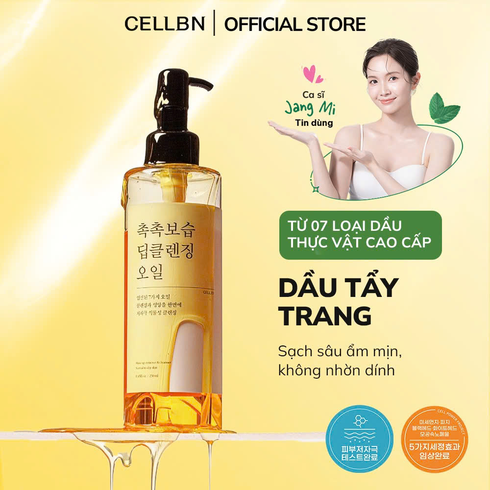 Dầu tẩy trang 2in1 CELLBN 250ml - Dầu tẩy trang & Sữa rửa mặt, Sạch Sâu, Dưỡng Ẩm Sâu, Không khô da