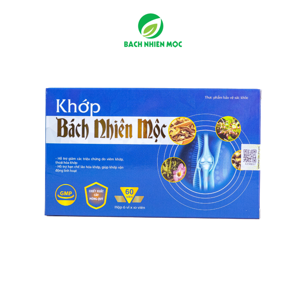 TPBVSK Khớp Bách Nhiên Mộc Hỗ trợ giảm các triệu chứng do viêm khớp, thoái hóa khớp, lão hóa khớp (Hộp 60 viên)