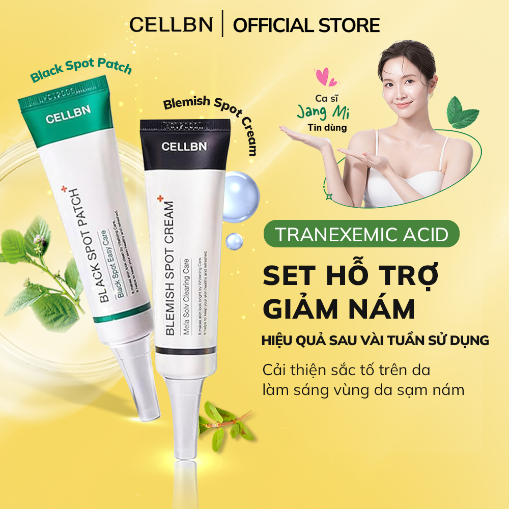 Set Hỗ Trợ Giảm Sắc Tố - Giảm Sạm Nám An Toàn - Kem Blemish Spot Cream & Gel Black Spot Patch