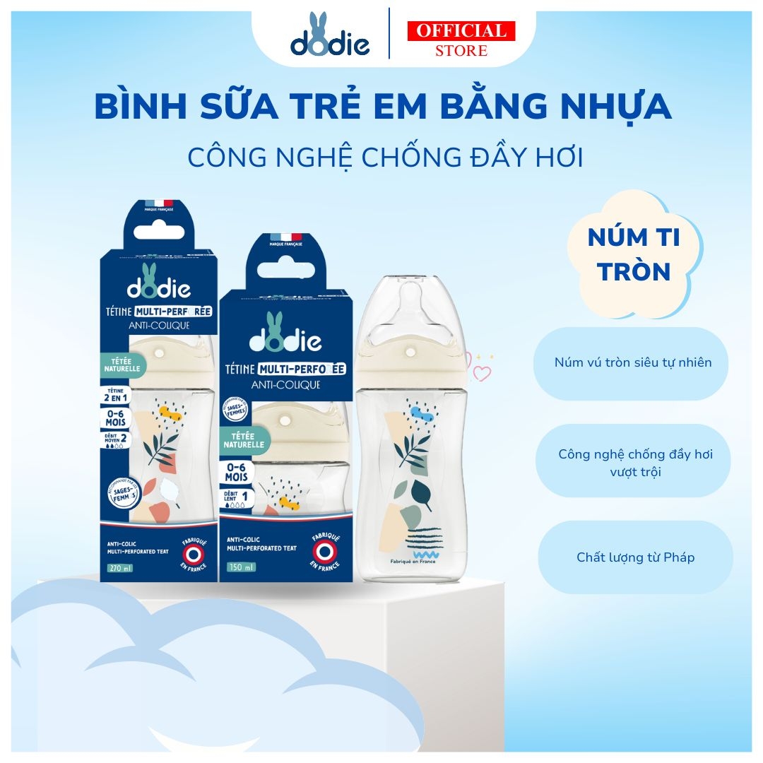 Bình sữa trẻ em đa tốc độ Dodie 270ml