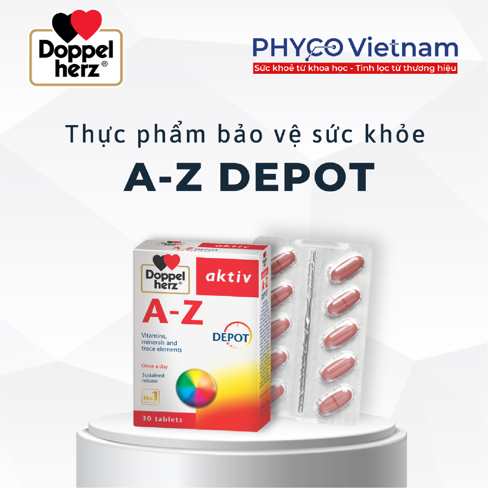TPBVSK A-Z Depot bổ sung vitamin và khoáng chất dạng viên hỗ trợ tăng cường sức khỏe, tăng sức đề kháng