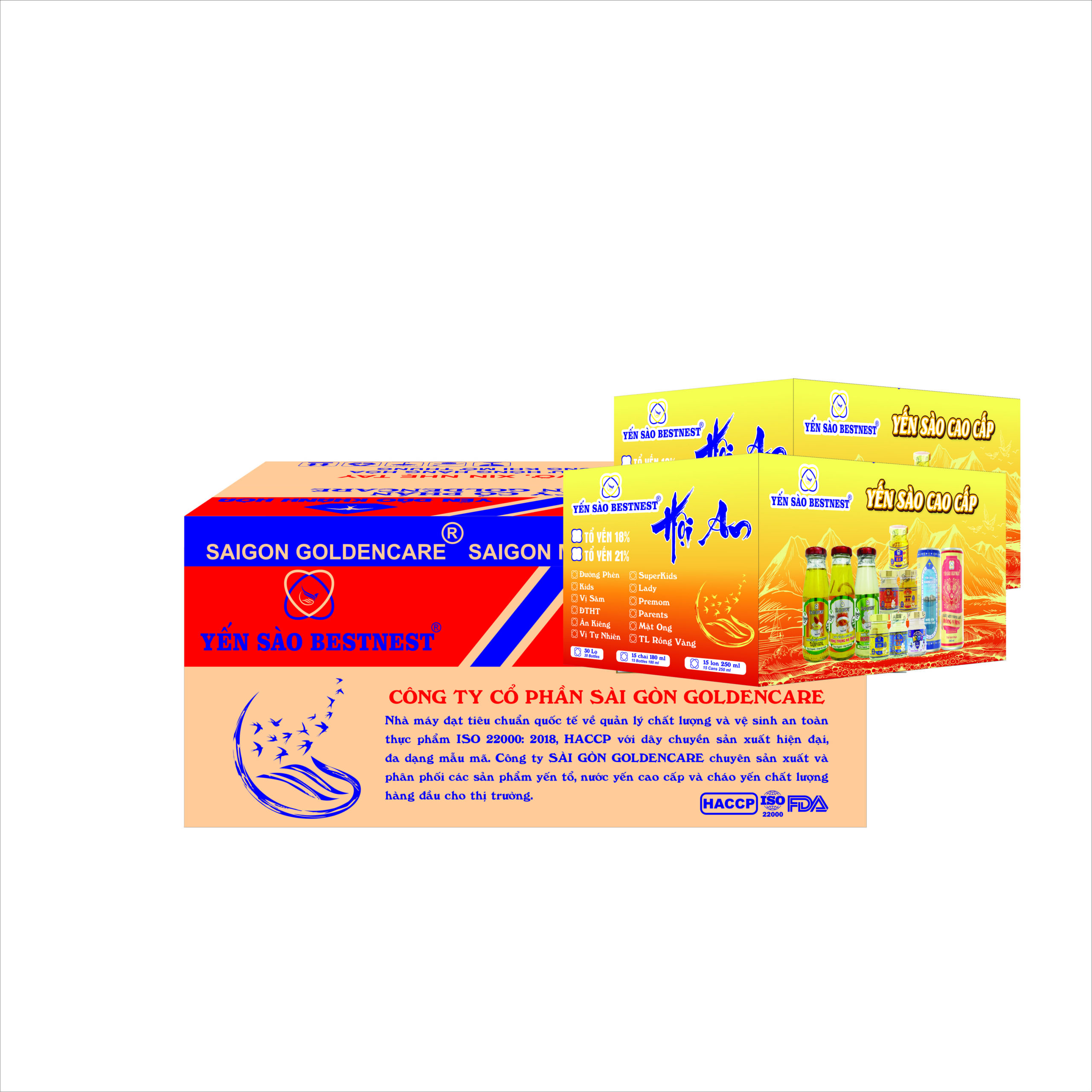 Kiện 2 Thùng 30 hũ Yến Sào Chưng Sẵn Bestnest Hội An 18% Ngũ Vị ( 6 hũ Đường Phèn - 6 hũ Kid - 6 hũ Đông trùng hạ thảo - 6 hũ Nhân Sâm - 6 hũ Ăn Kiêng )