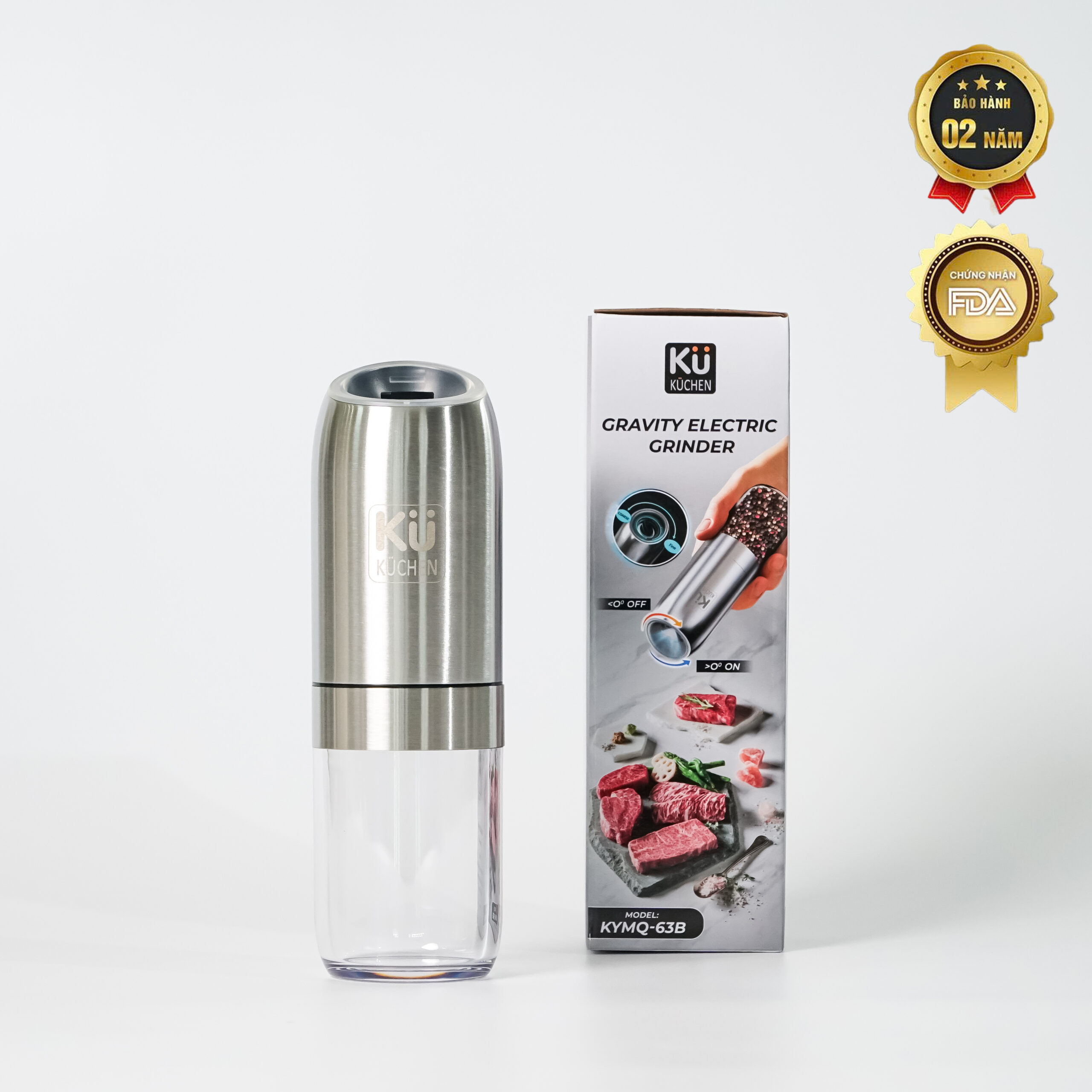 Máy xay tiêu-muối tự động KUCHEN KYMQ-63B