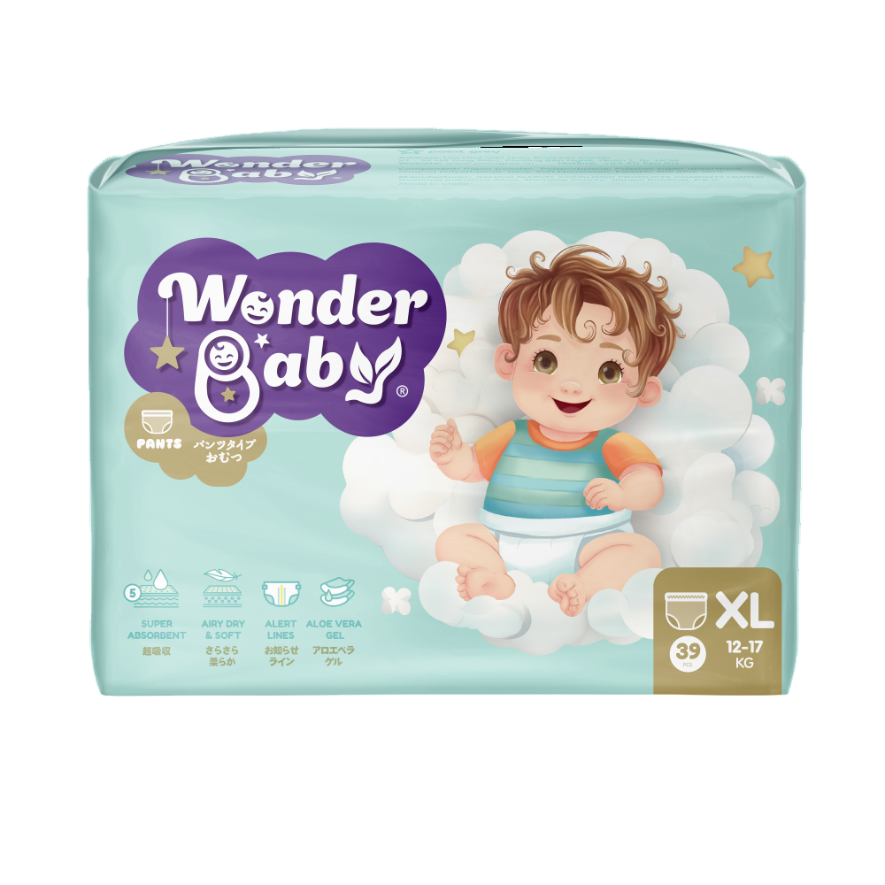 Tã quần Wonder Baby - Size XL (39 miếng)