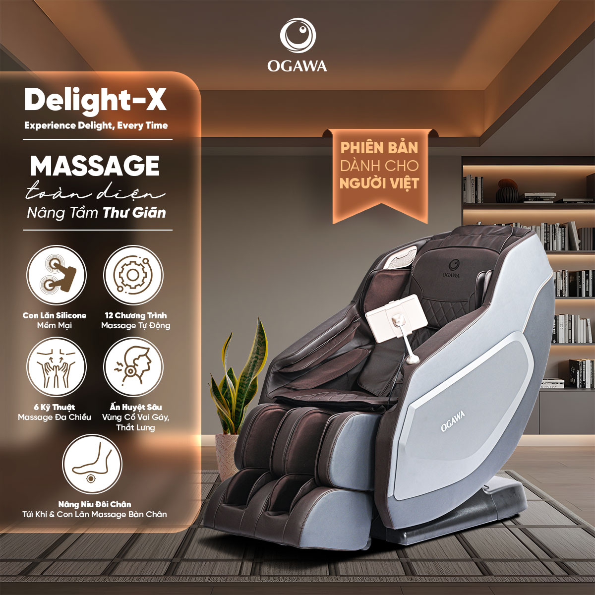 Ghế massage Delight X, hiệu Ogawa (OGVN-5574)