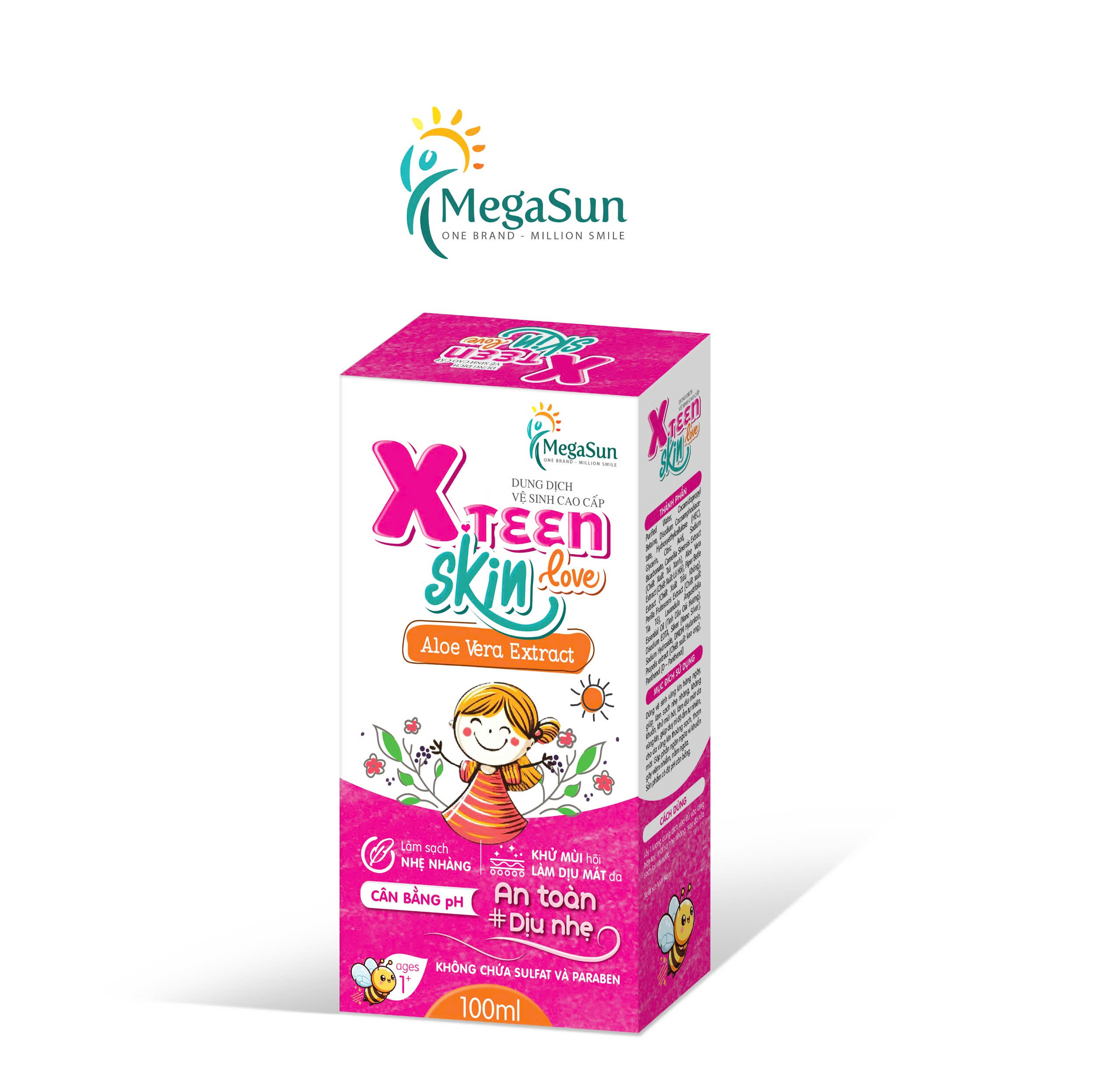 Dung dịch vệ sinh cao cấp MEGA SUN XTeen Skin Love 100ml