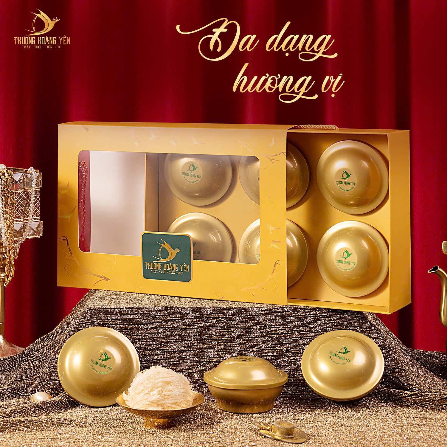 SET 6 Yến chưng Ăn liền mix vị Truyền Thống - THƯỢNG HOÀNG YẾN 140gr