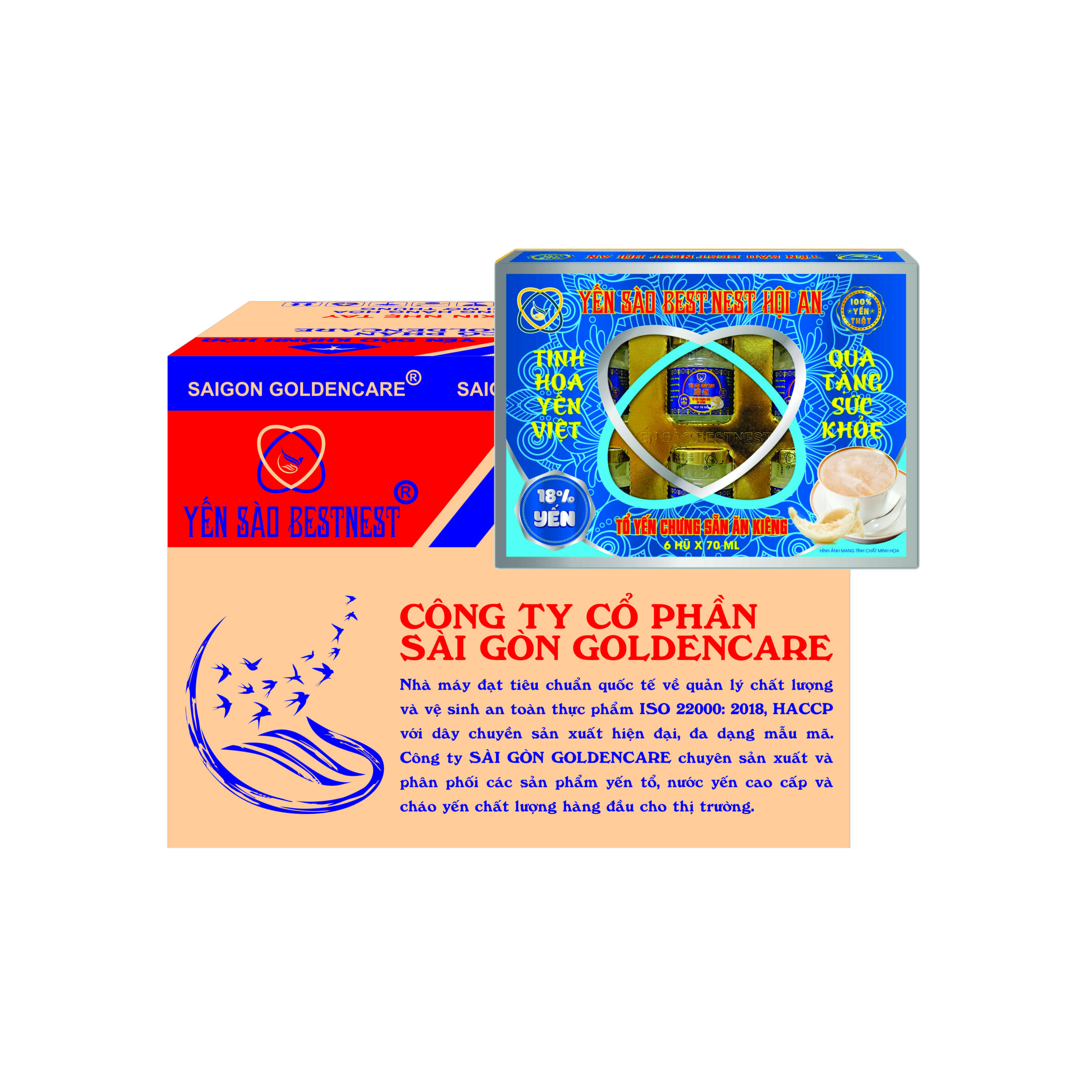 Thùng 8 Lốc 6 hũ Tổ yến chưng sẵn BESTNEST HỘI AN 18% Ăn Kiêng