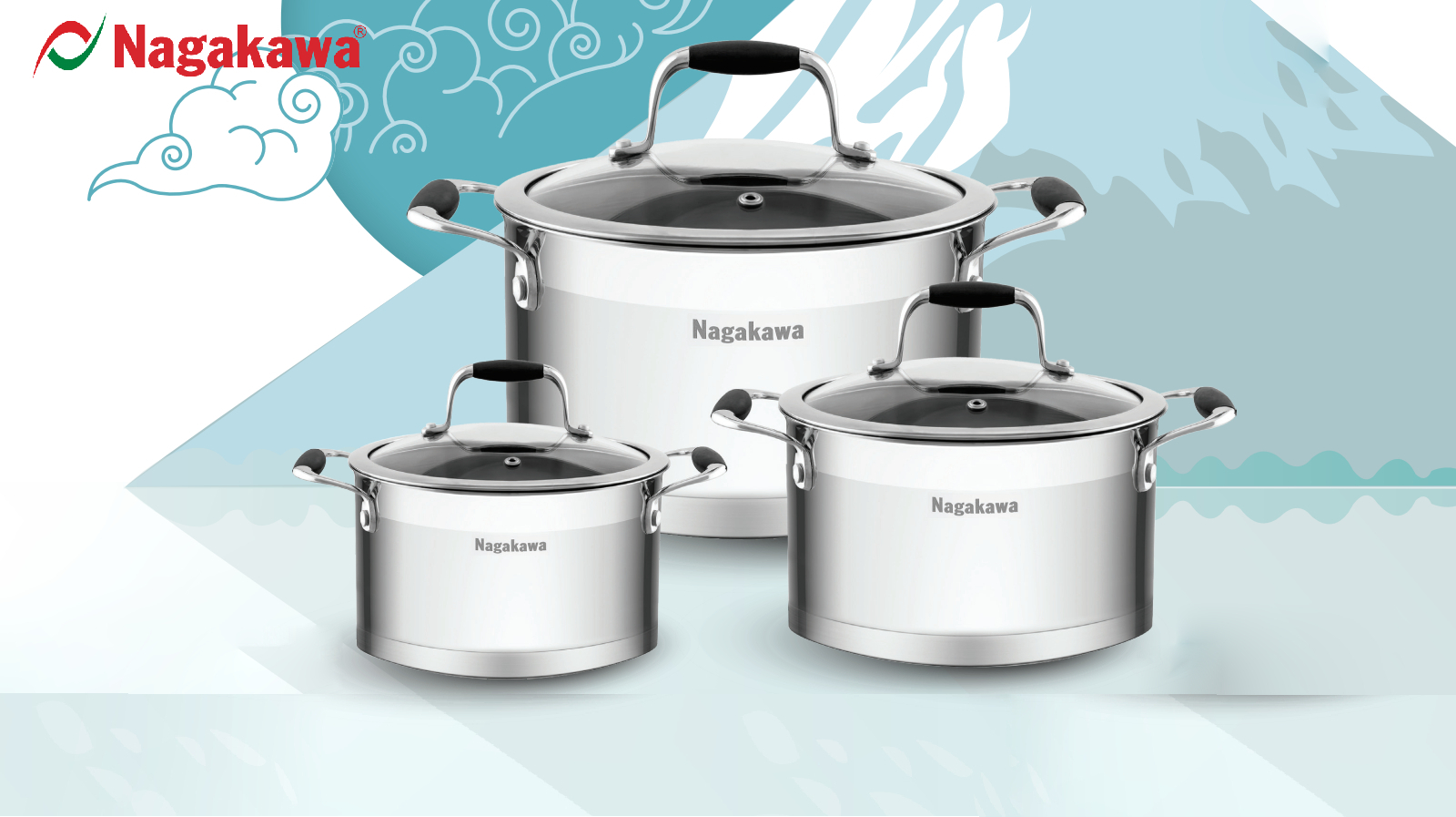 Bộ nồi inox Nagakawa Fuyu NAG1354
