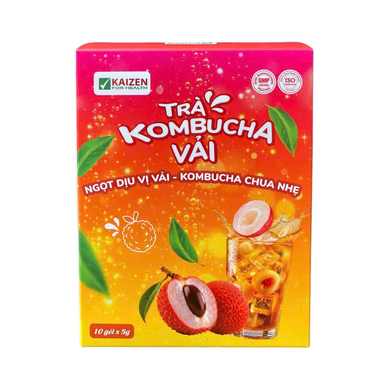 Trà Kombucha Vải ( Hộp 10 gói x 5g)
