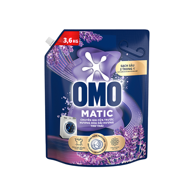 Nước giặt OMO Cửa Trước Hương Hoa Oải Hương Thư Thái 3.6kg
