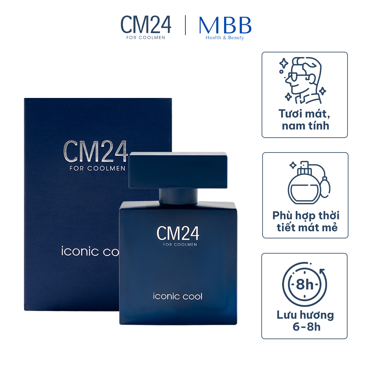Nước hoa nam CM24 Iconic Cool lưu hương 6-8h 50ml