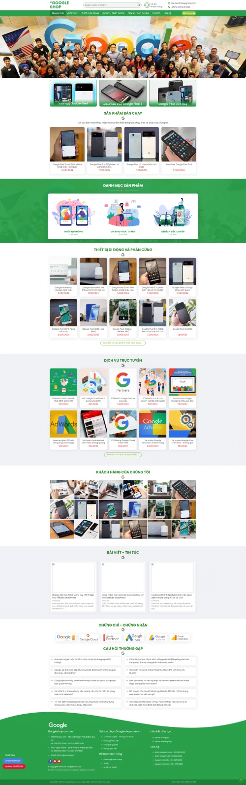 Mẫu Website Theme WordPress Dịch Vụ - Google Shop